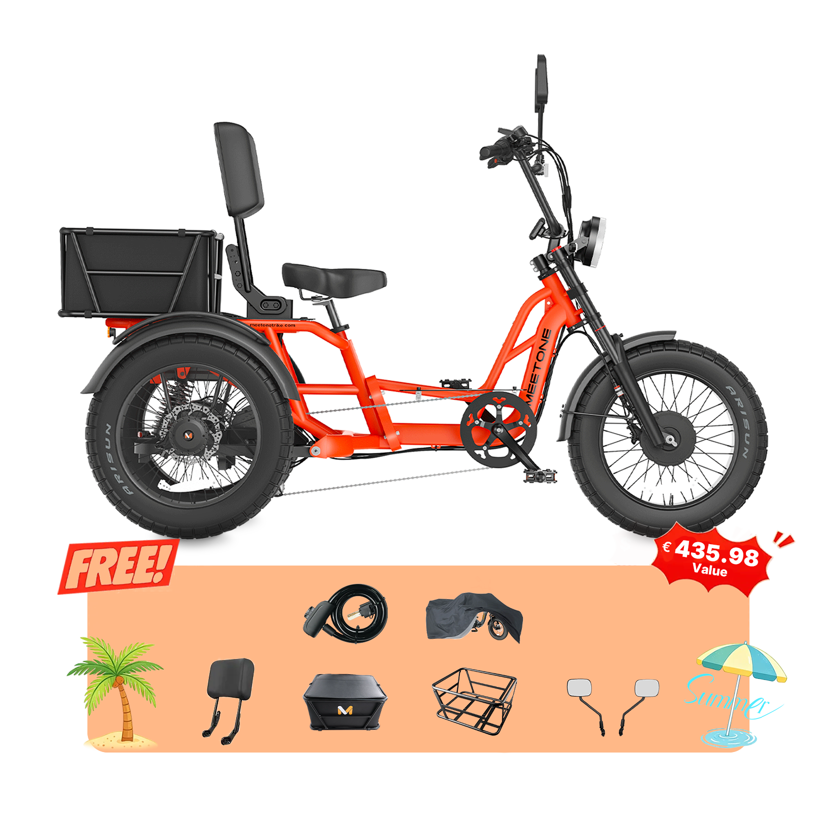 Meet One Tour 2.0 Dual Motor Electric Trike